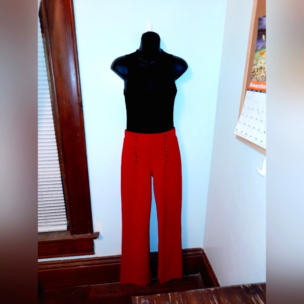 Red sailor pants